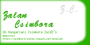 zalan csimbora business card